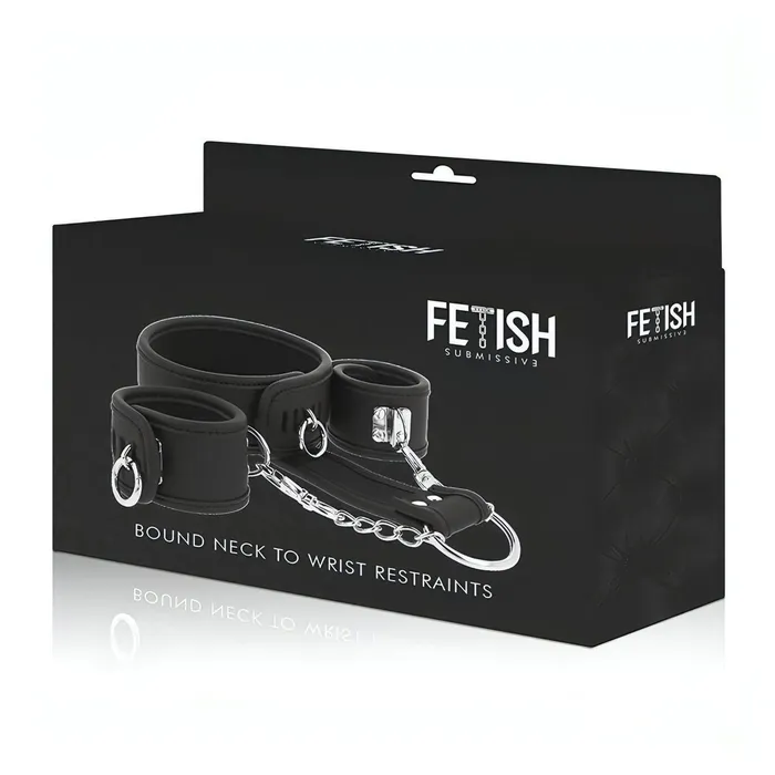 Set Costrittivo ''Collo legato ai polsi'' - Realizzato in pelle vegana | Fetish Submissive Female Sex Toys