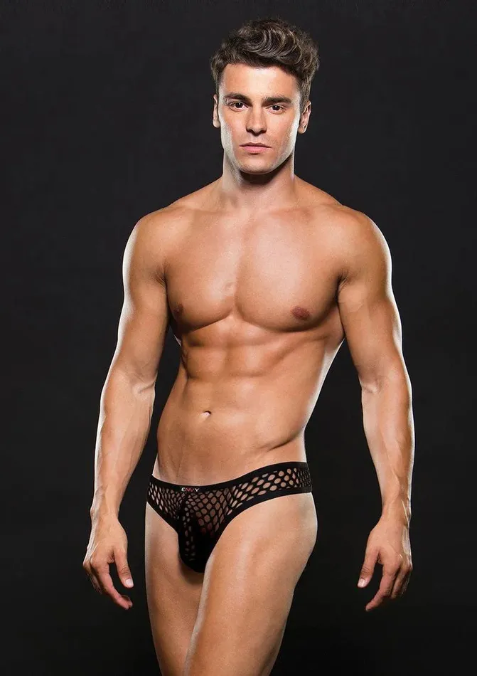 Envy Menswear Anal Envy Modern Fishnet Thong Smallmedium Black
