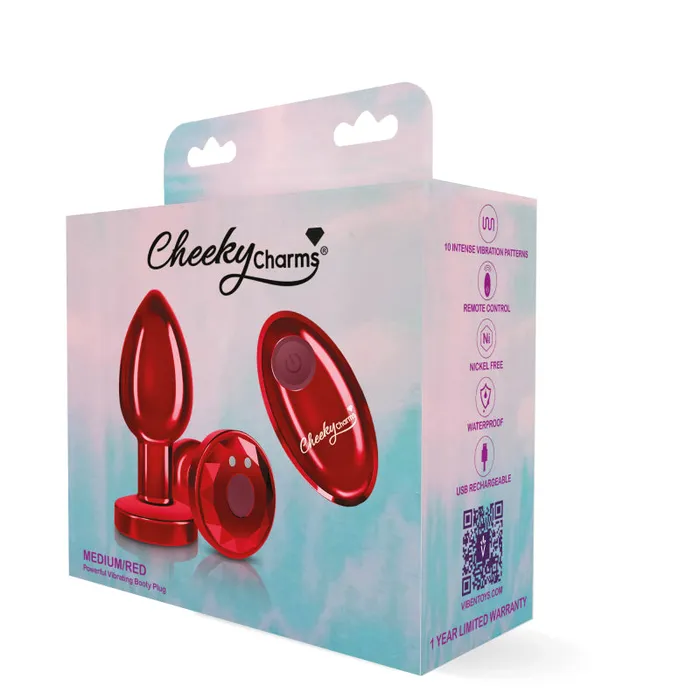 MyPleasure Male Sex Toys | Cheeky Charms - Rechargeable Vibrating Metal Butt Plug With Remote Control - Red - Small - Preorder Only MyPleasure Male Sex Toys | Cheeky Charms - Rechargeable Vibrating Metal Butt Plug With Remote Control - Red - Small - Preorder Only