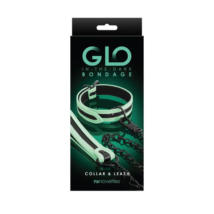 Nsnovelties Couples | Glo Bondage - Collar and Leash - Green Nsnovelties Couples | Glo Bondage - Collar and Leash - Green