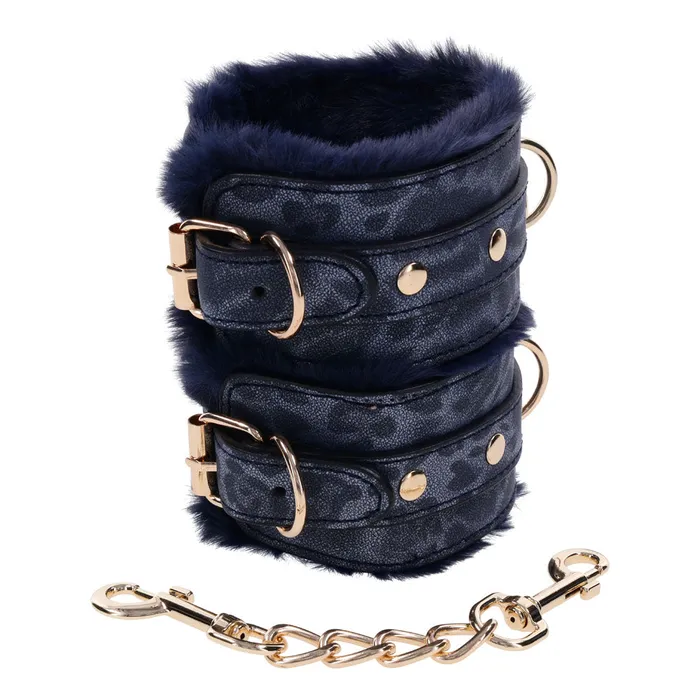 Sportsheets Sex Mischief Cougar Fur Handcuffs Navy BlueGold Furry Restraints Vibrators Sportsheets Sex Mischief Cougar Fur Handcuffs Navy BlueGold Furry Restraints Vibrators