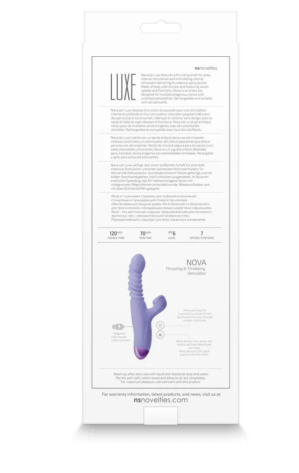 Vibrators | NS Novelties Luxe Nova - Thrusting Dual Stimulator (NS Novelties)