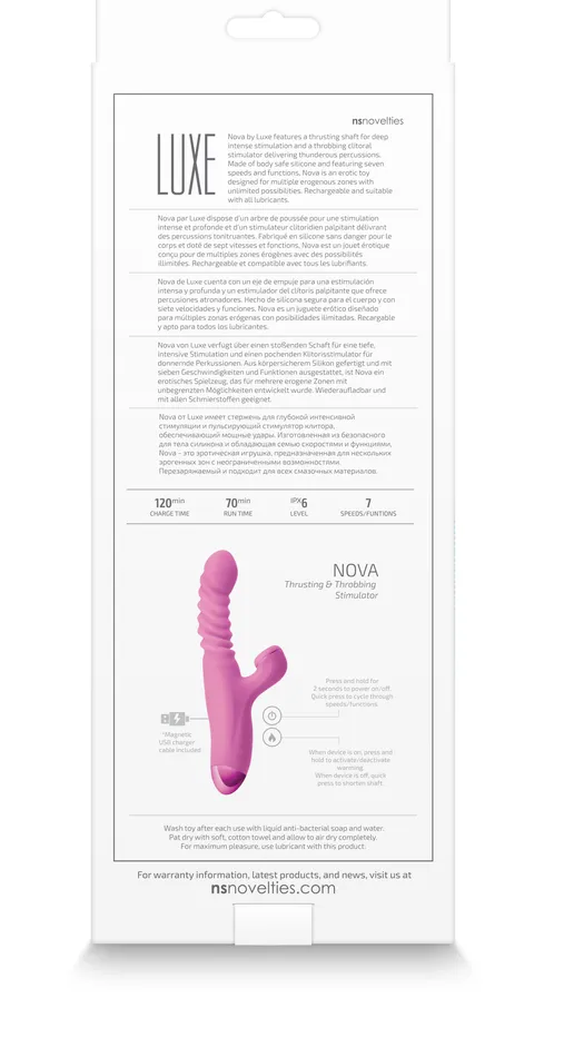 Vibrators | NS Novelties Luxe Nova - Thrusting Dual Stimulator (NS Novelties)