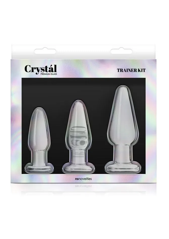 Anal Crystal Crystal Premium Glass Trainer Kit Butt Plug Anal Crystal Crystal Premium Glass Trainer Kit Butt Plug