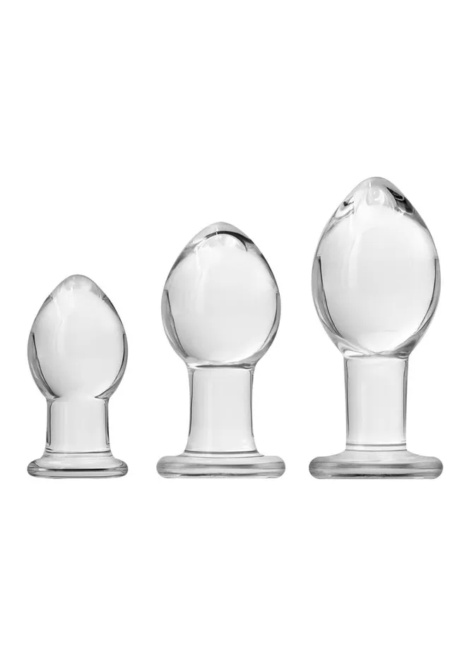 Anal Crystal Crystal Premium Glass Trainer Kit Butt Plug Anal Crystal Crystal Premium Glass Trainer Kit Butt Plug
