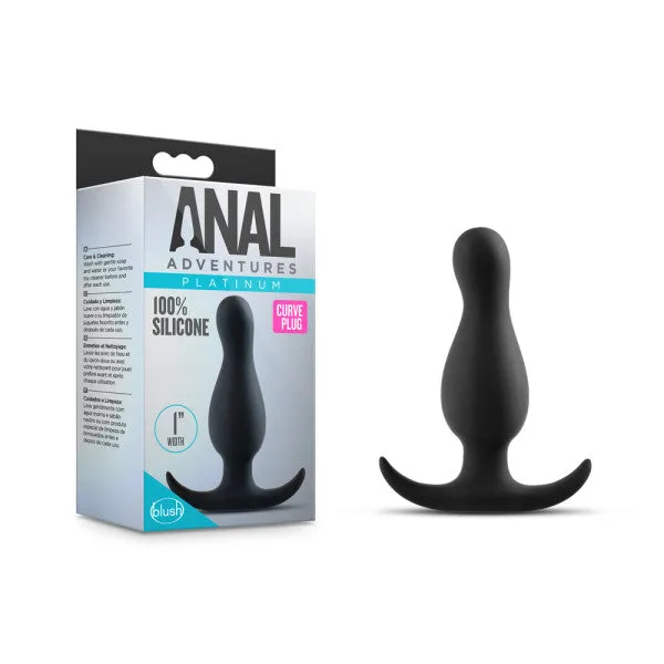 Blush Novelties Anal Anal Adventures Platinum Curve Plug Black 89 cm Silicone Butt Plug Blush Novelties Anal Anal Adventures Platinum Curve Plug Black 89 cm Silicone Butt Plug