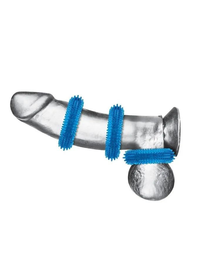Dildos Blue Line CandB Gear Blue Line UltraSlim Stretch Cock Rings