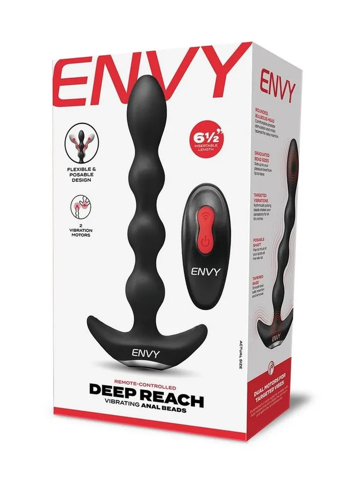 Envy Toys Anal Envy Toys Deep Reach Remote Controlled Rechargeable Silicone Vibrating Anal Beads