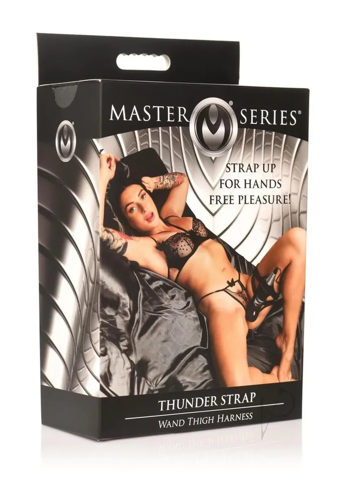 Female Sex Toys Master Series Master Series Thunder Strap Wand Thigh Harness