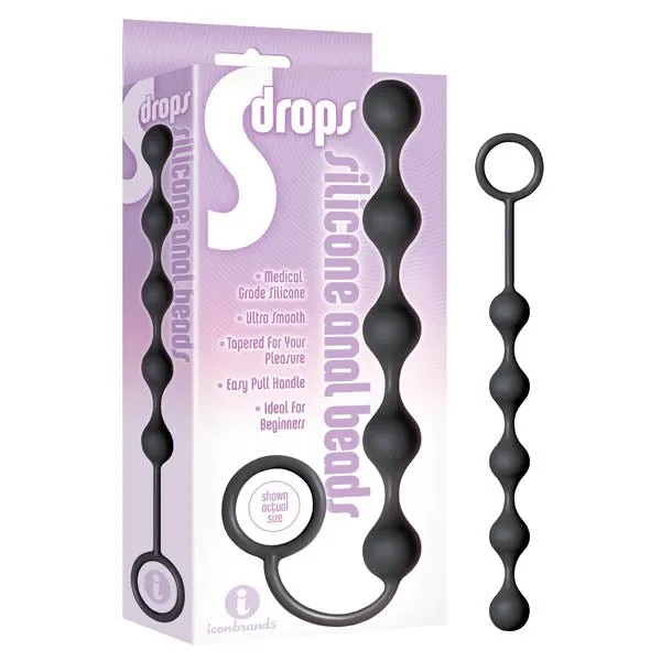 Icon Brands Male Sex Toys SDrops Silicone Anal Beads Anal Beads
