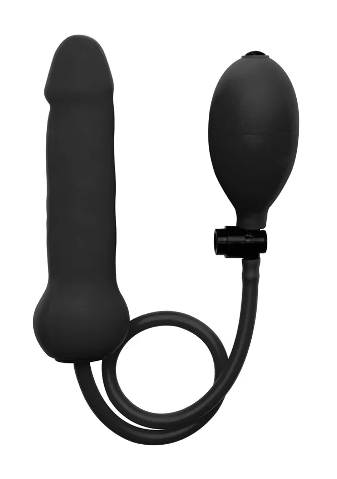 Inflatable Silicone Dong Black Shots Ouch Dildos