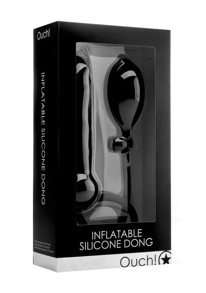 Inflatable Silicone Dong Black Shots Ouch Dildos
