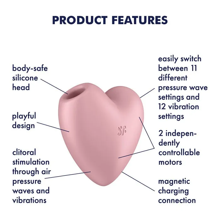 Satisfyer Cutie Heart Light Red Light Red USB Rechargeable Air Pulsation Stimulator with Vibration Satisfyer Vibrators Satisfyer Cutie Heart Light Red Light Red USB Rechargeable Air Pulsation Stimulator with Vibration Satisfyer Vibrators