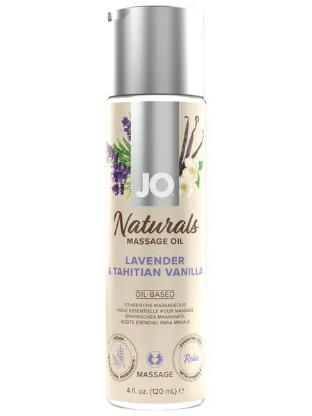 Couples JO JO Naturals Lavender Vanilla Massage Oil 120ml