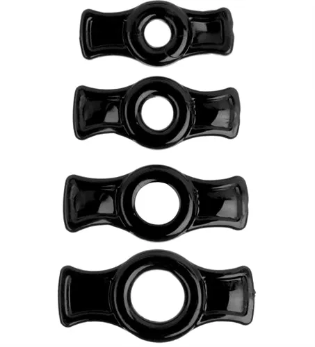 Male Sex Toys Doc Johnson Titanmen Cock Ring Set Black