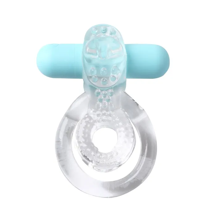 Male Sex Toys Maia Toys Jayden Rechargeable Vibrating Cock Ring Clear Sleeve