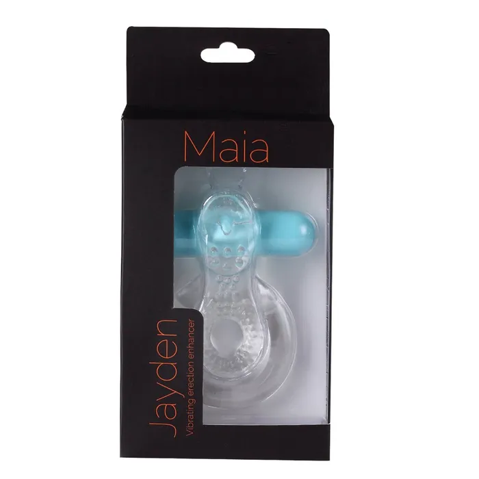 Male Sex Toys Maia Toys Jayden Rechargeable Vibrating Cock Ring Clear Sleeve