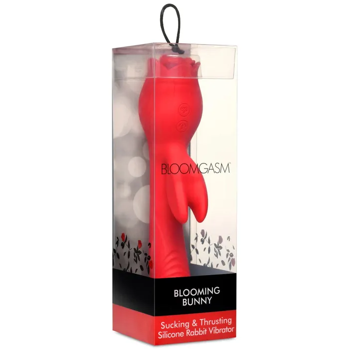 Blooming Bunny Sucking and Thrusting Silicone Rabbit Vibrator Red XR Brands inmi Vibrators Blooming Bunny Sucking and Thrusting Silicone Rabbit Vibrator Red XR Brands inmi Vibrators