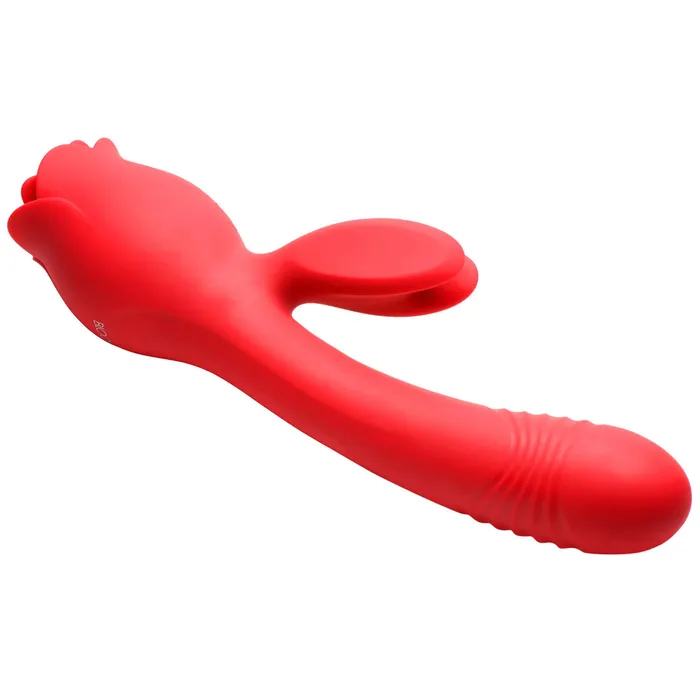 Blooming Bunny Sucking and Thrusting Silicone Rabbit Vibrator Red XR Brands inmi Vibrators Blooming Bunny Sucking and Thrusting Silicone Rabbit Vibrator Red XR Brands inmi Vibrators