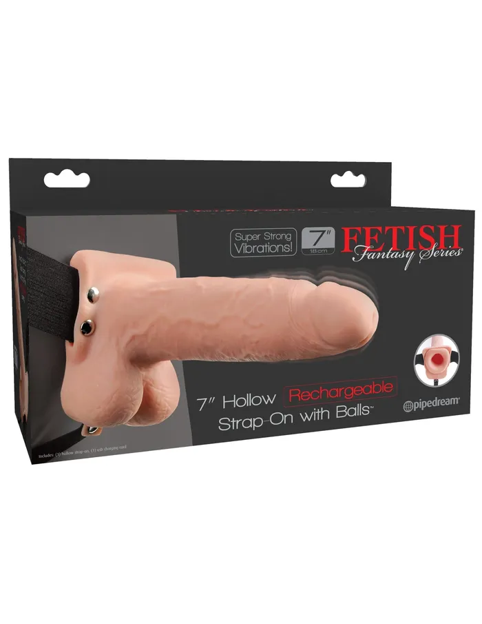 Fetish Fantasy Series 7 Hollow Rechargeable Strapon With Balls Flesh Pipedream Female Sex Toys Fetish Fantasy Series 7 Hollow Rechargeable Strapon With Balls Flesh Pipedream Female Sex Toys