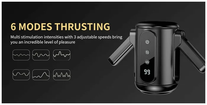 Male Sex Toys NyoKii Pre Order XV1 Handheld Masturbator 6 Vibrating Thrusting 3 Speeds Double Insertable