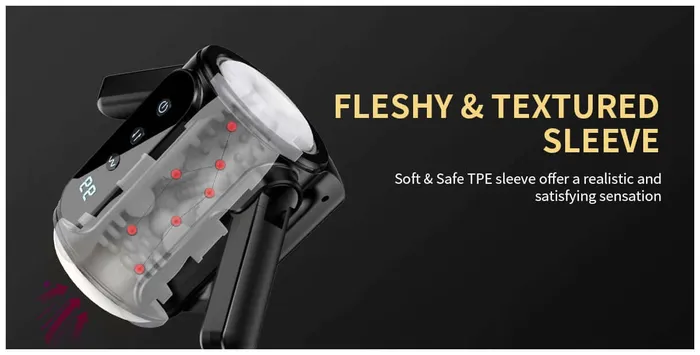 Male Sex Toys NyoKii Pre Order XV1 Handheld Masturbator 6 Vibrating Thrusting 3 Speeds Double Insertable