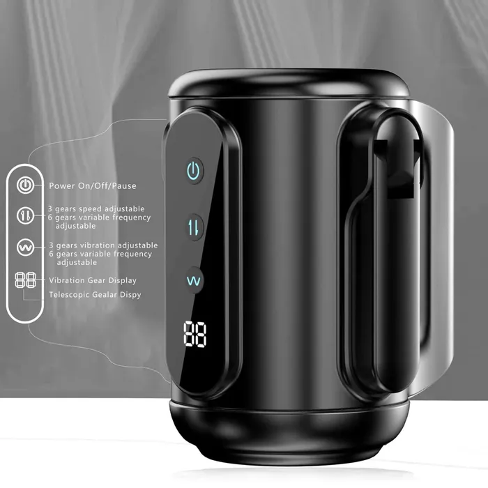 Male Sex Toys NyoKii Pre Order XV1 Handheld Masturbator 6 Vibrating Thrusting 3 Speeds Double Insertable