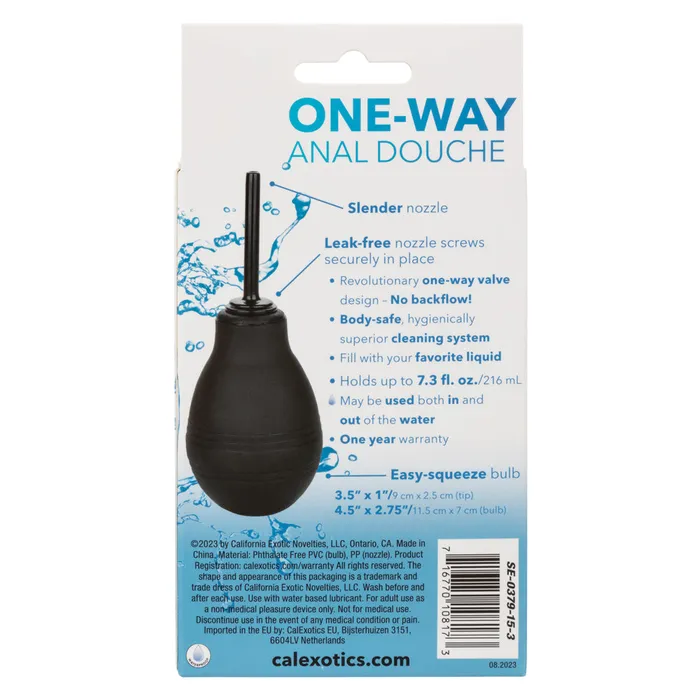 One Way Anal Douche Black CalExotics Anal One Way Anal Douche Black CalExotics Anal