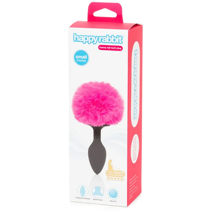 Anal Happy Rabbit Butt Plug BlackPink Tail Happy Rabbit