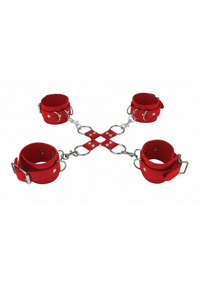 Ouch Leather Hand and Leg Cuffs Shots Toys Restraints Ouch Leather Hand and Leg Cuffs Shots Toys Restraints