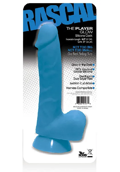 Rascal Vibrators The Player Dual Layer Glow Blue