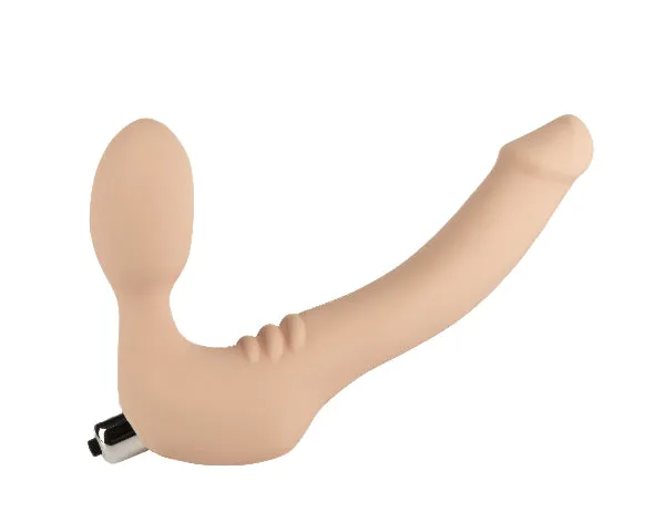 Strapless Strap On Vibrating Silicone M Vanilla Si Novelties Female Sex Toys