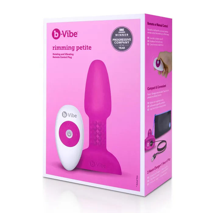 Anal bVibe bVibe Rimming Petite Rotating and Vibrating Remote Control Plug Fuchsia Anal bVibe bVibe Rimming Petite Rotating and Vibrating Remote Control Plug Fuchsia