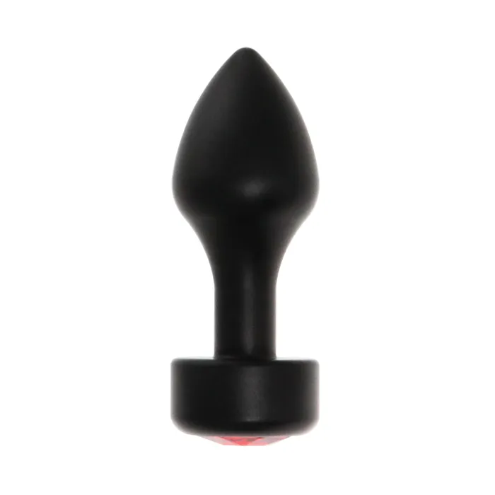 Anal BUM FUN BOTTOM JEWELS BLACK ALLOY W RED JEWEL MEDIUM PLUG