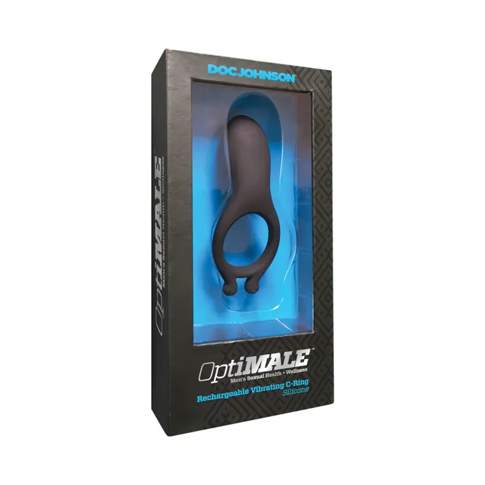 Doc Johnson Male Sex Toys OptiMALE Rechargeable Vibrating CRing Black