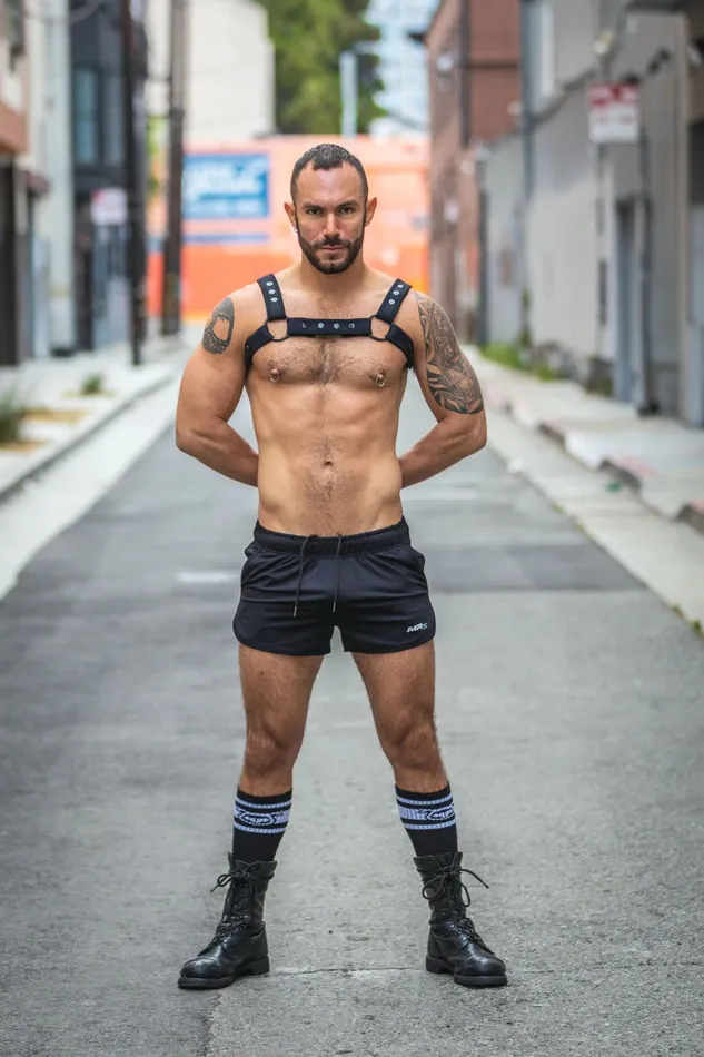Harness Black Bulldog in Neo Carbon Mr S Leather Female Sex Toys