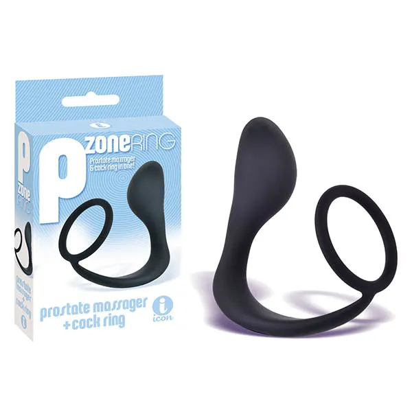 Icon Brands Male Sex Toys The 9s PZone Cock Ring Anal Plug with Cock Ring