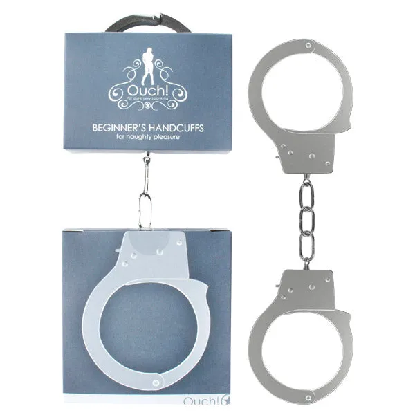 Ouch Beginners Handcuffs Metal Restraints Shots Toys Couples