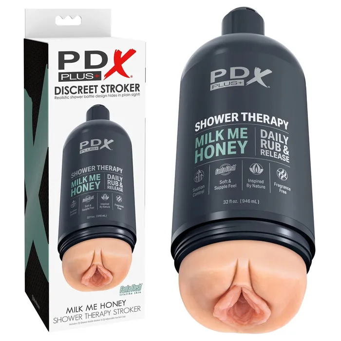PDX Plus Shower Therapy Milk Me Honey Discreet Vagina Stroker with Suction Base Pipedream Male Sex Toys PDX Plus Shower Therapy Milk Me Honey Discreet Vagina Stroker with Suction Base Pipedream Male Sex Toys
