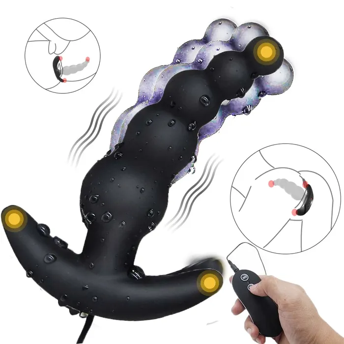 soniker Black Silicone Anal Butt Plug And Clit Vibrator Male Prostate Stimulator Sex Toys Anal