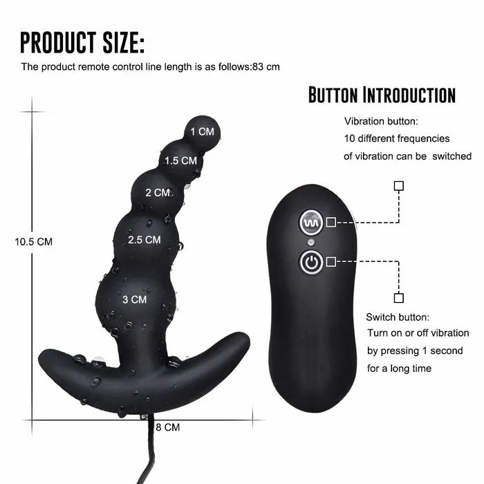 soniker Black Silicone Anal Butt Plug And Clit Vibrator Male Prostate Stimulator Sex Toys Anal
