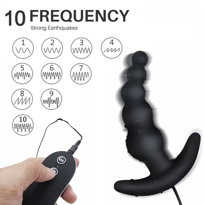 soniker Black Silicone Anal Butt Plug And Clit Vibrator Male Prostate Stimulator Sex Toys Anal