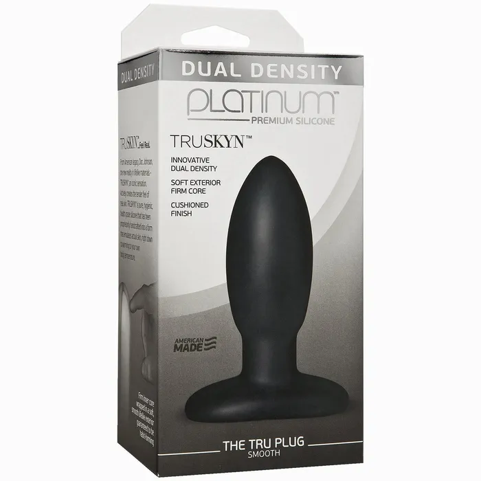 Anal Doc Johnson Novelties Platinum Truskyn Tru Plug Smooth Black