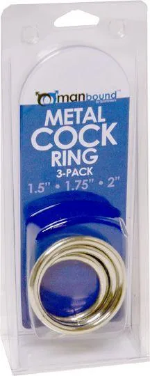 Male Sex Toys Manbound Metal C Ring 3 Pack Sport Sheets