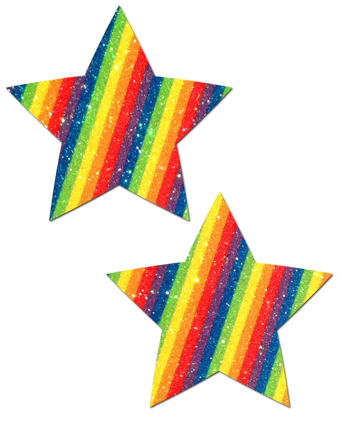 Pastease Rockstar Glittering Double Rainbow Star Pastease Dildos