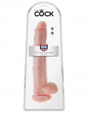 Pipedream Products Dildos King Cock 14 Cock WBalls Flesh 