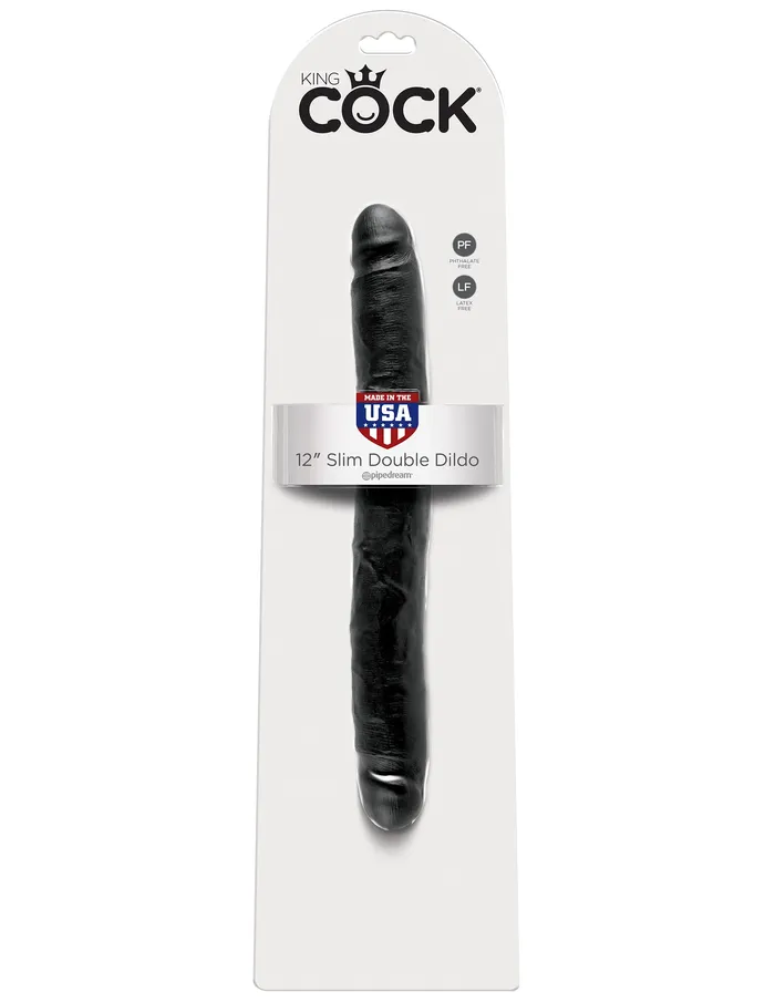 Pipedream Products King Cock 12in Slim Double Dildo Black Dildos