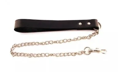 Restraints Vibrant Vibes Australia Quality Sex Toys Great Prices Leather Dog Lead with Chain Black Restraints Vibrant Vibes Australia Quality Sex Toys Great Prices Leather Dog Lead with Chain Black