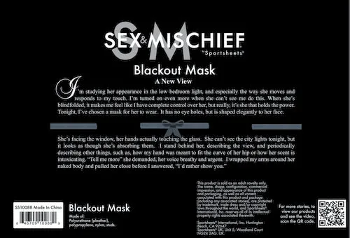 Sex Mischief Blackout Mask Sport Sheets Couples