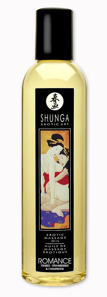 Shunga Couples Massage Oil Romance ChampagneStrawberries